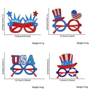 🇺🇸 USA 4th Of July Glitter Glasses Patriotic Party Prop Accessory Set of 4 New